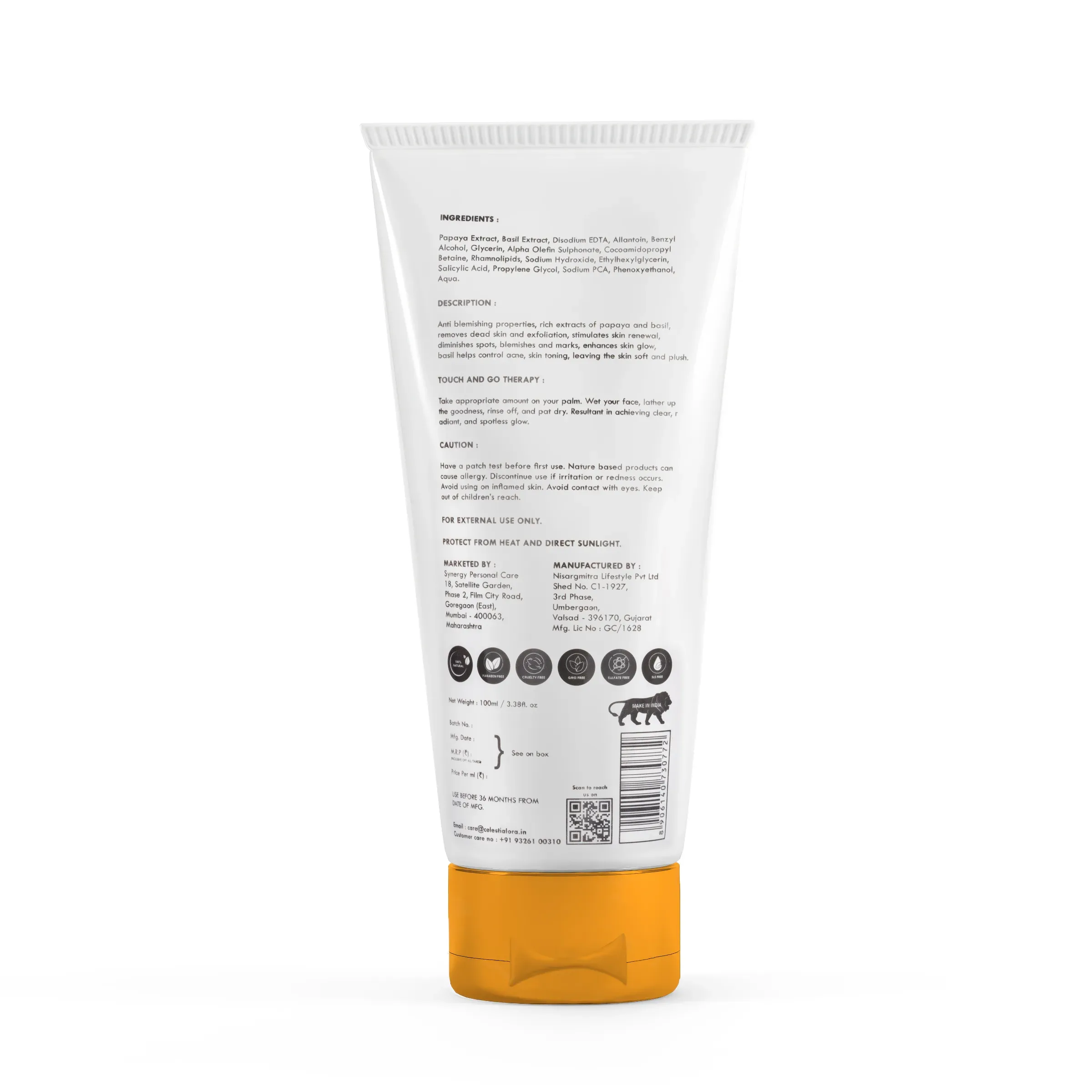 Papaya Basil Facewash 100ml thumbnail 8