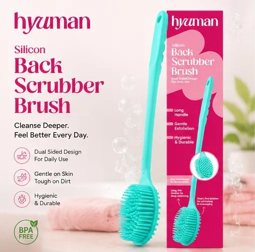Silicone Back Scrubber Brush | Long Handle Bath Brush thumbnail 2