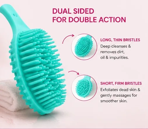 Silicone Back Scrubber Brush | Long Handle Bath Brush thumbnail 5