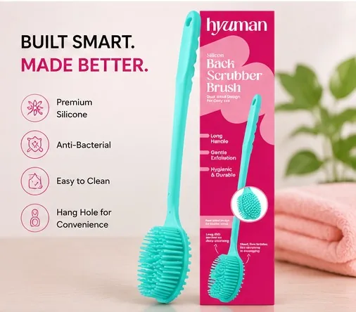 Silicone Back Scrubber Brush | Long Handle Bath Brush thumbnail 7