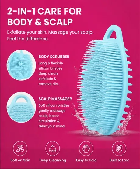 2-in-1 Body Scrubber & Scalp Massager thumbnail 3