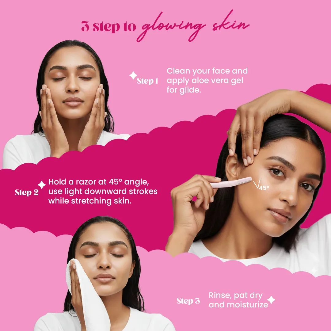 Facial Razor – Glide & Glow - (Pack of 4) thumbnail 6
