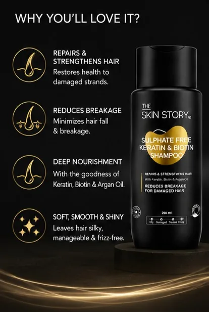 Sulphate Free Keratin & Biotin Shampoo 450ml thumbnail 5