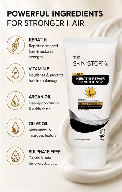Sulphate-free Keratin Repair Conditioner 100gm thumbnail 3