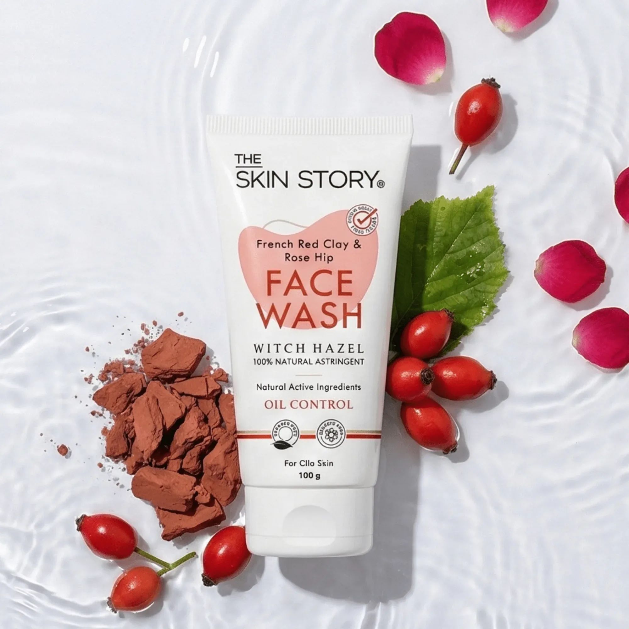 French Red Clay & Rose Hip Face Wash 100ml thumbnail 1