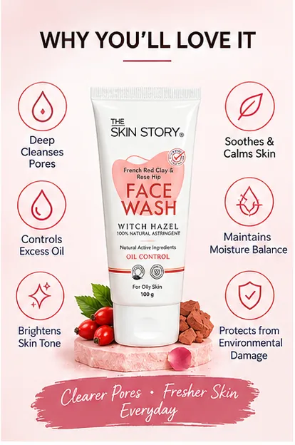 French Red Clay & Rose Hip Face Wash 100ml thumbnail 3