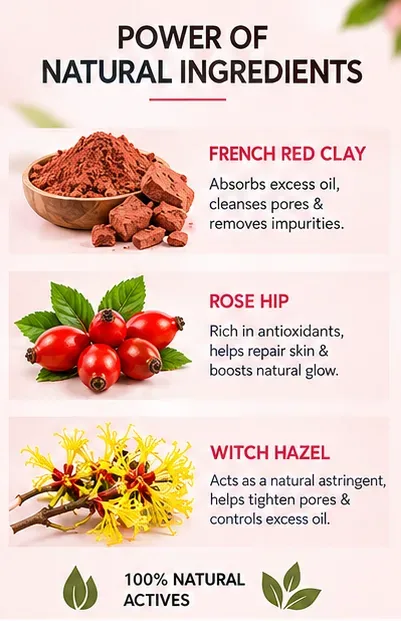 French Red Clay & Rose Hip Face Wash 100ml thumbnail 4