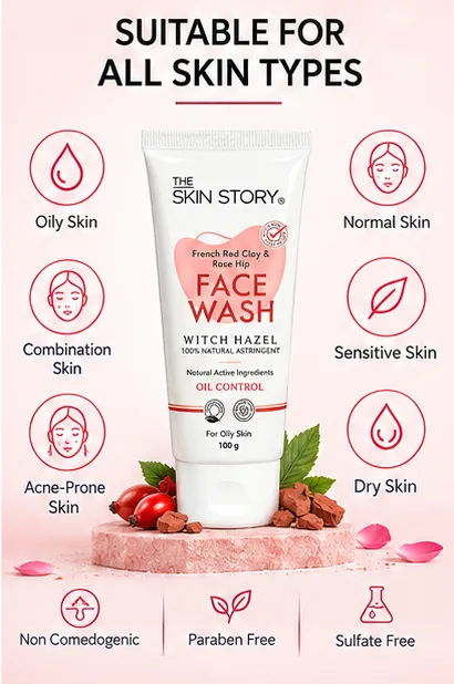 French Red Clay & Rose Hip Face Wash 100ml thumbnail 6